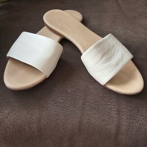 Nisolo Isla Open Toe Leather Flat Slide Sandals